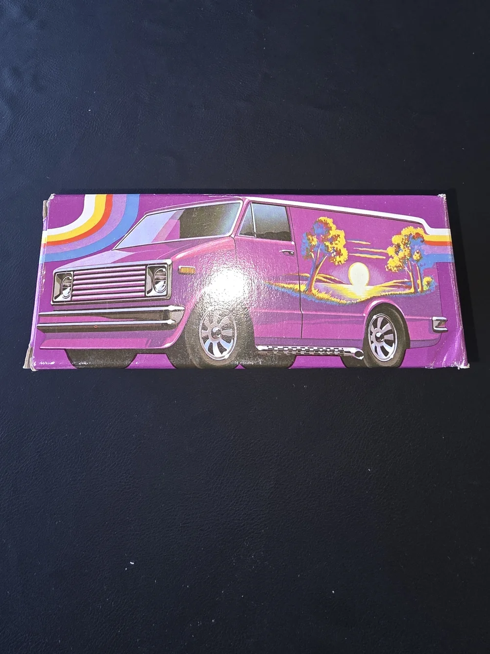 Avon Black-Purple Glass Van with Illustrated Pink Box